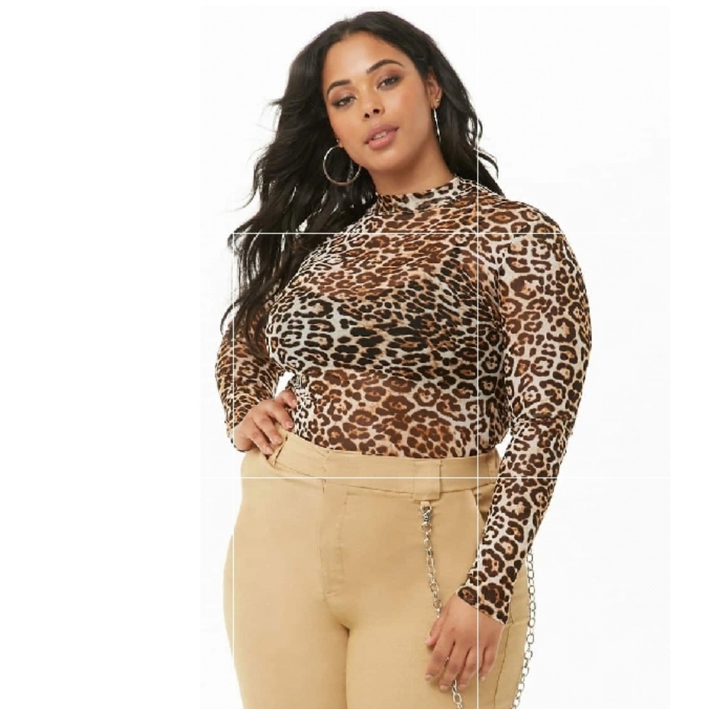 NEVER WORN--- SHEER LEOPARD PRINT BODYSUIT